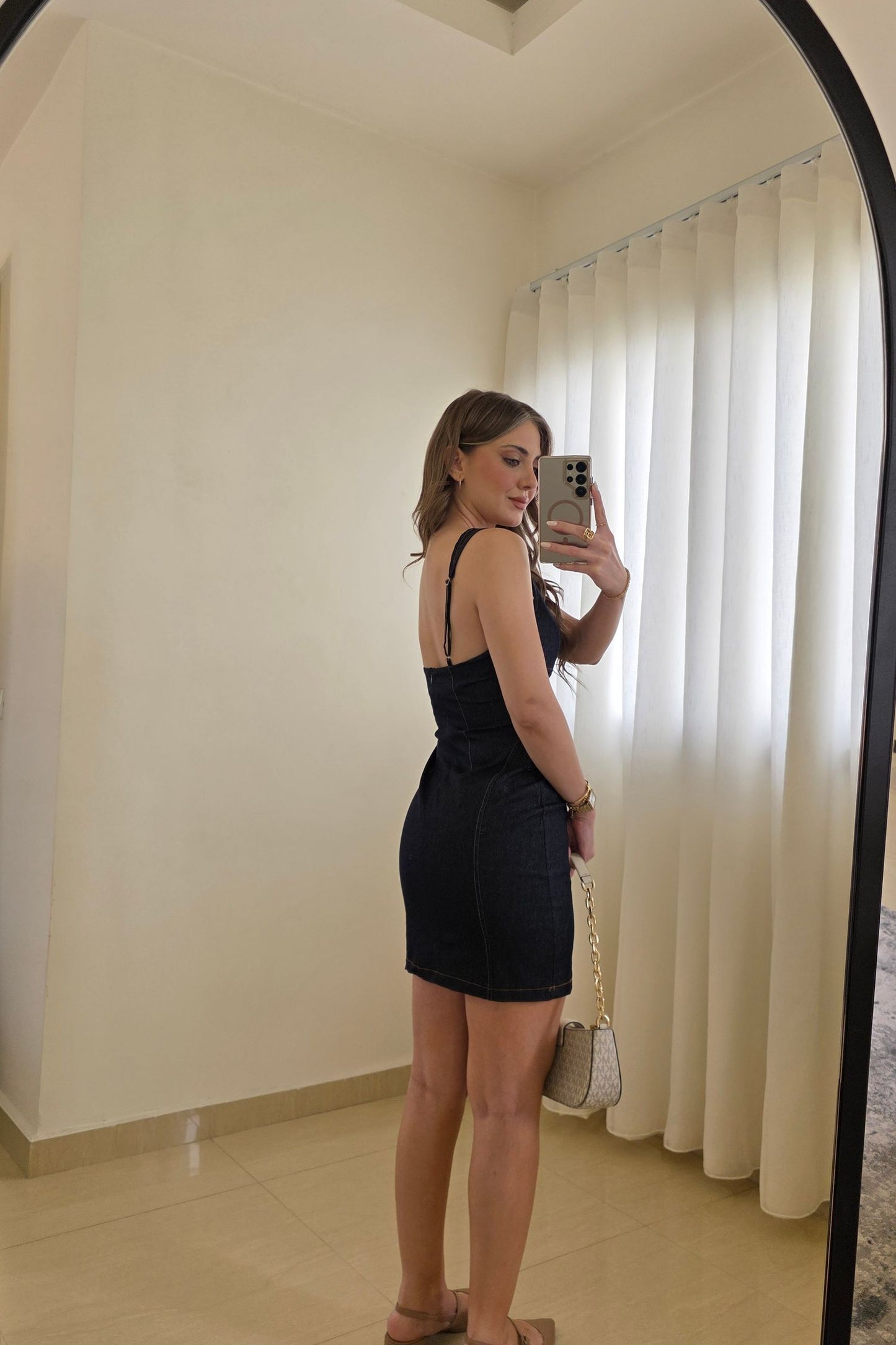 Vanya Denim Mini Dress – Dark Blue