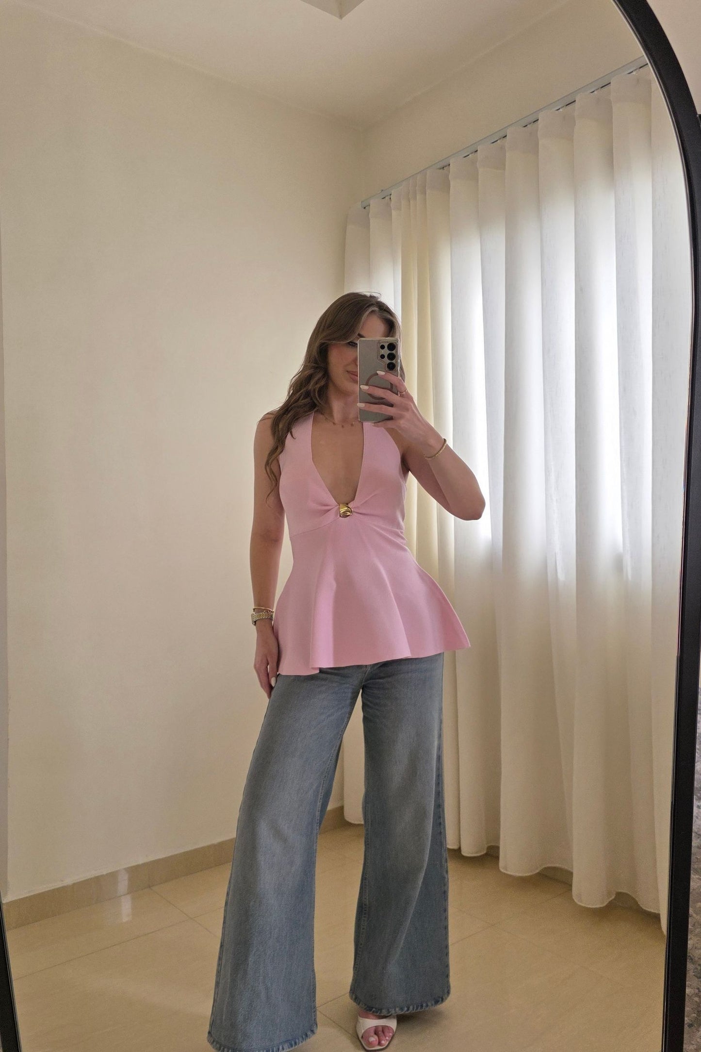 Amora Halter Top – Blush Pink