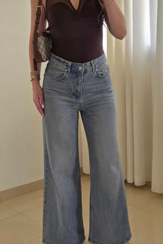 Livia Wide Leg Jeans – Light Blue