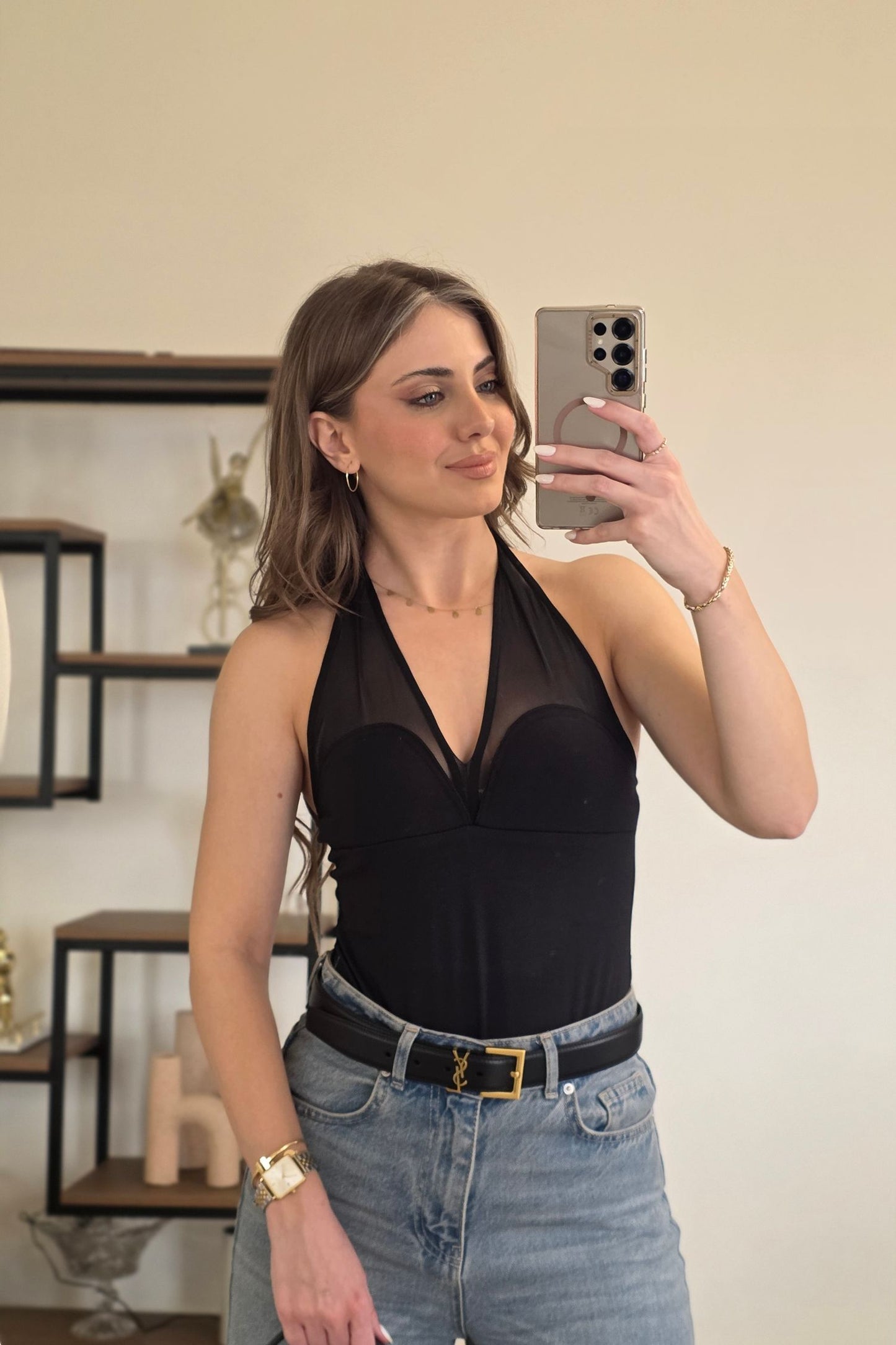 Maria Halter Bodysuit – Black