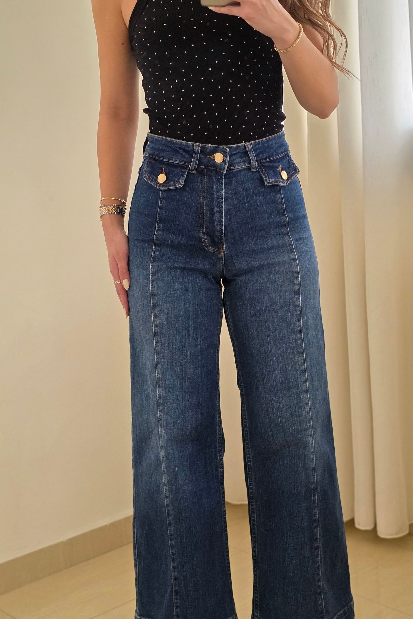 Dalia Ankle Length Jeans – Dark Blue