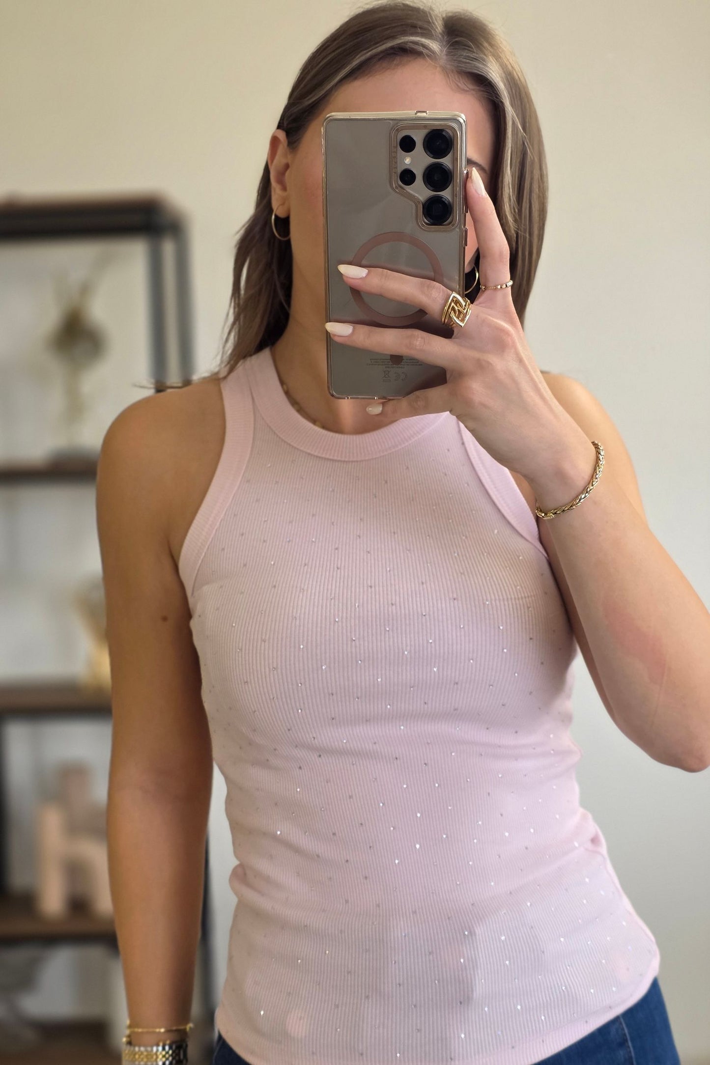 Luna Sparkle Tank Top –Pink