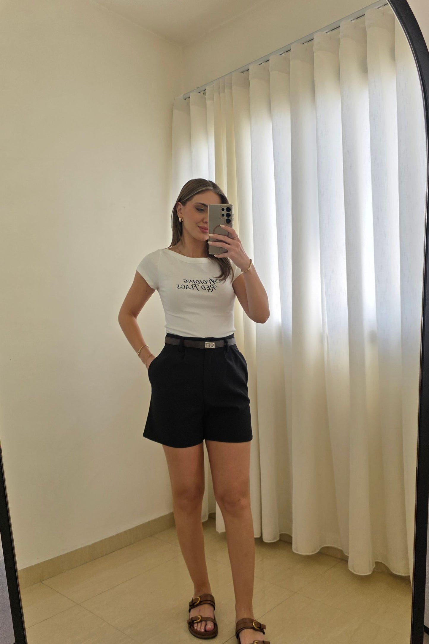 Lior Tailored Shorts with Belt – Black