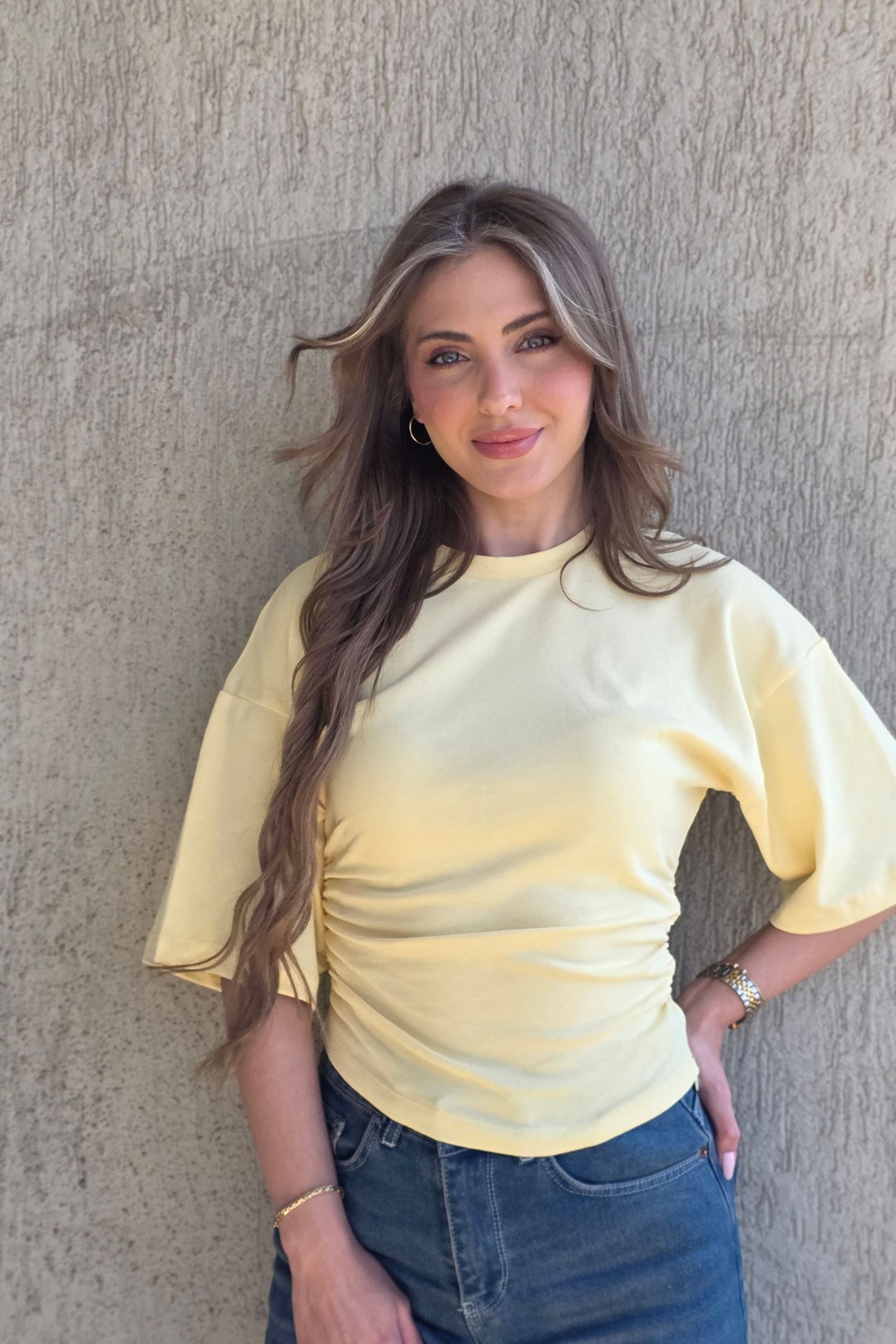 Elowen Sculpt Top – Yellow
