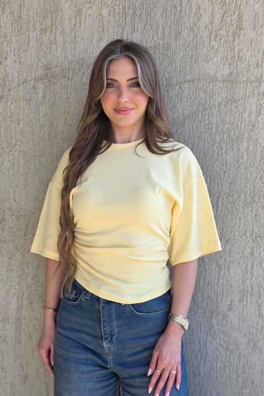 Elowen Sculpt Top – Yellow