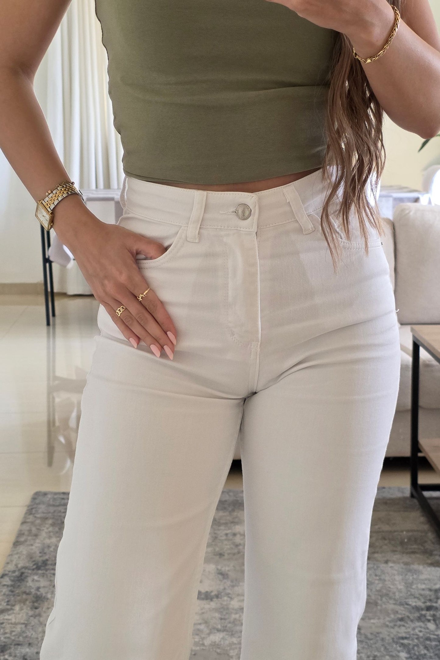 Elora Ankle Length Jeans – White