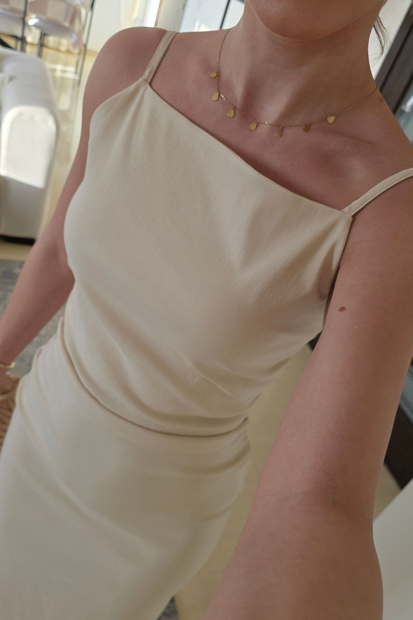 Emma Midi Dress – Beige