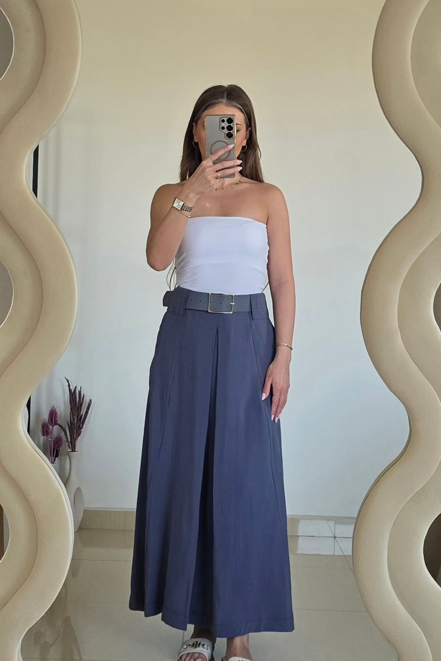 Violetta Belted Maxi Skirt