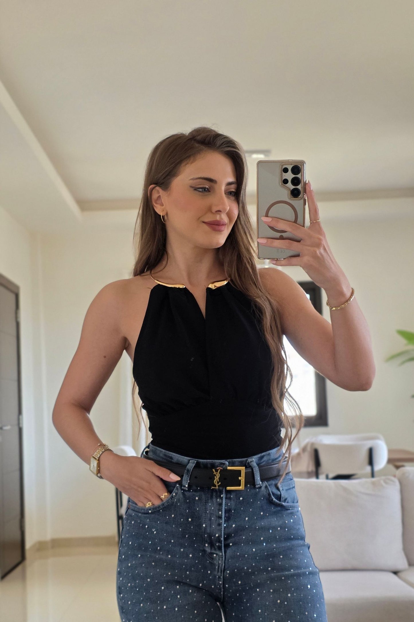 Elysia Halter Top – Black