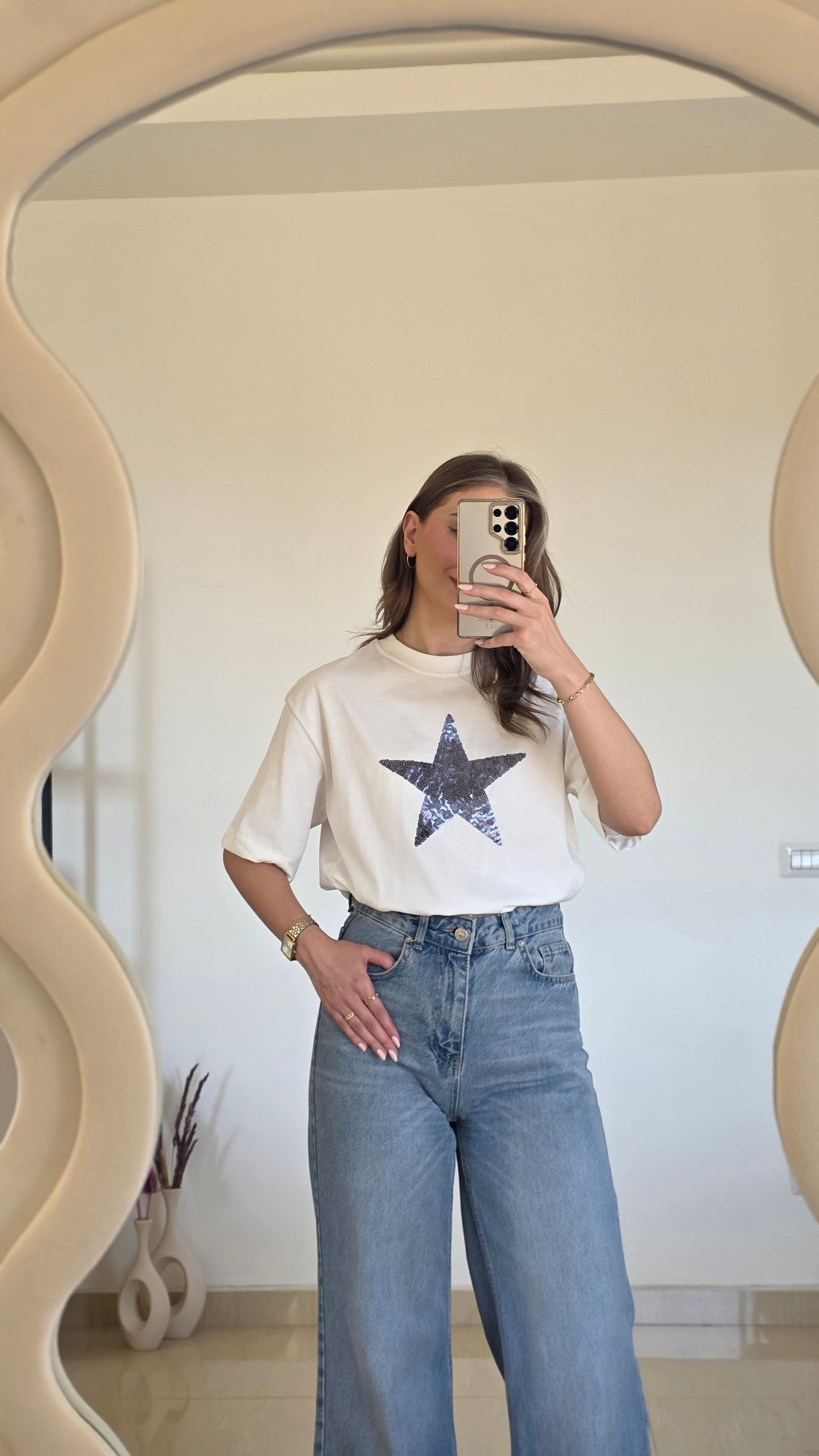 Zaria Star Tee – White