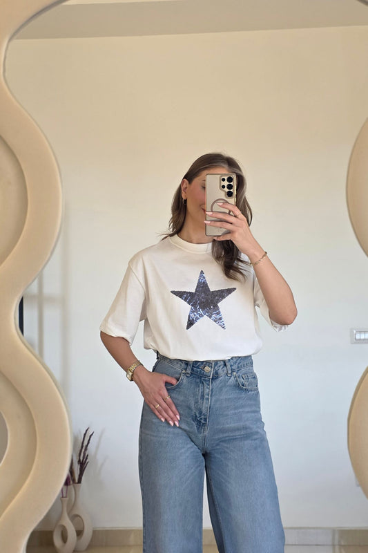 Zaria Star Tee – White