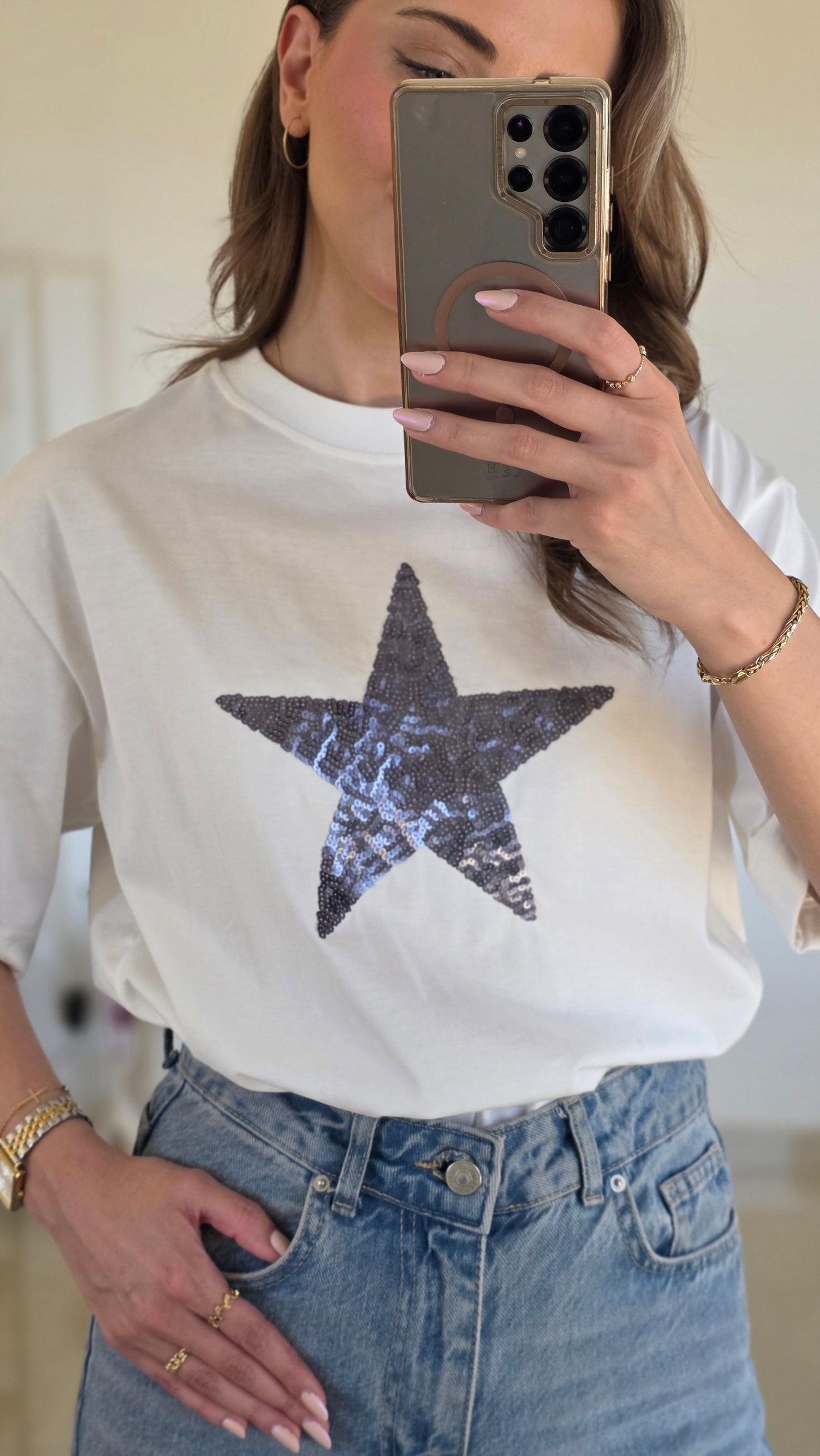 Zaria Star Tee – White