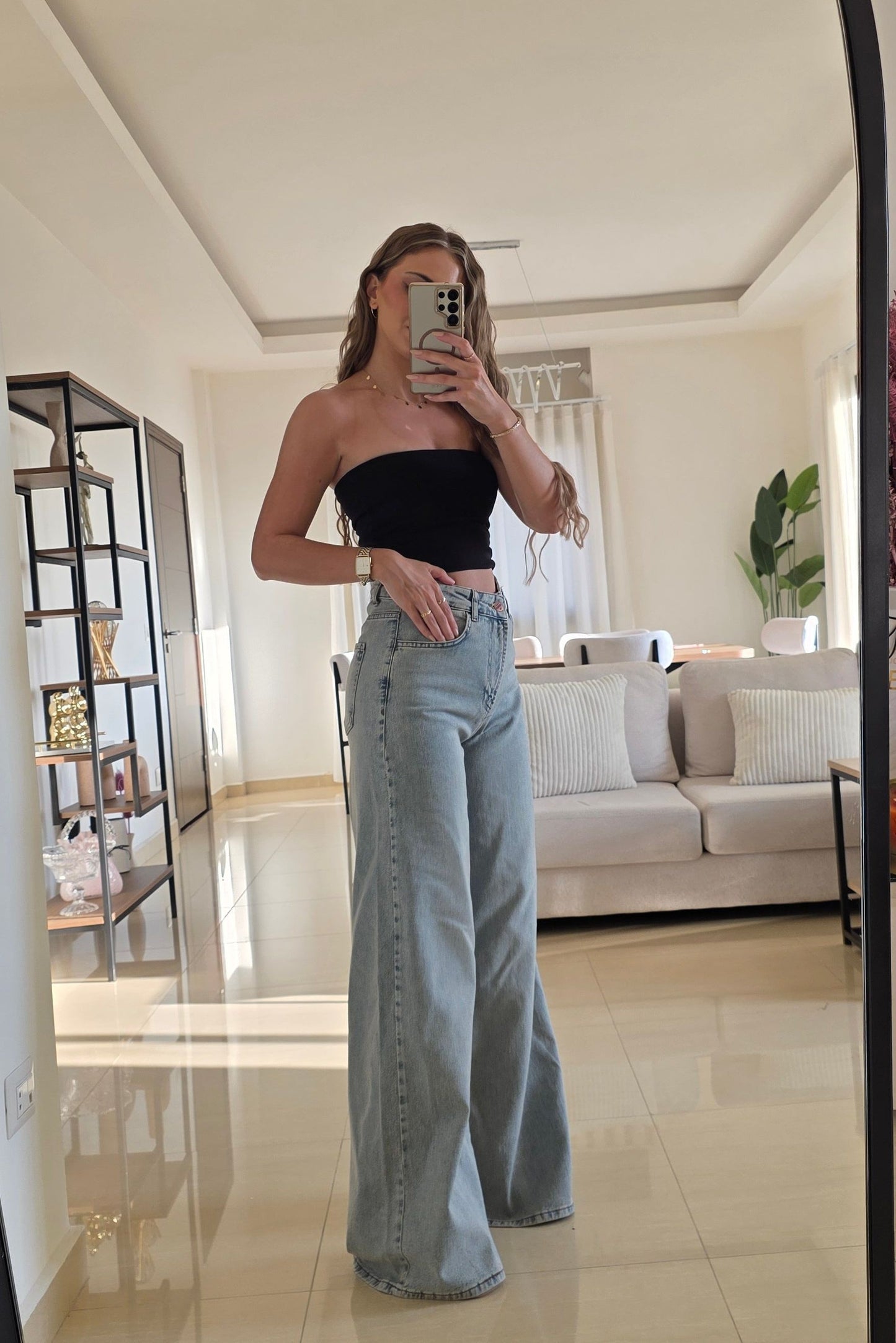 Farah Baggy Wide-Leg Jeans
