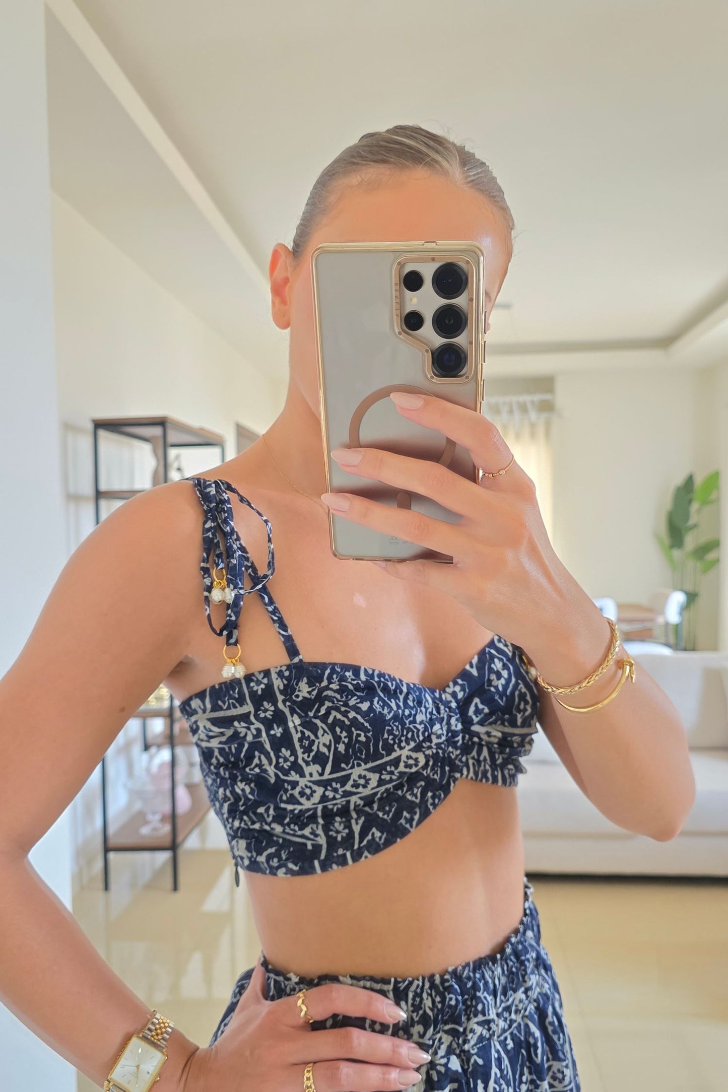 Ingrid Two-Piece Set – Navy Print