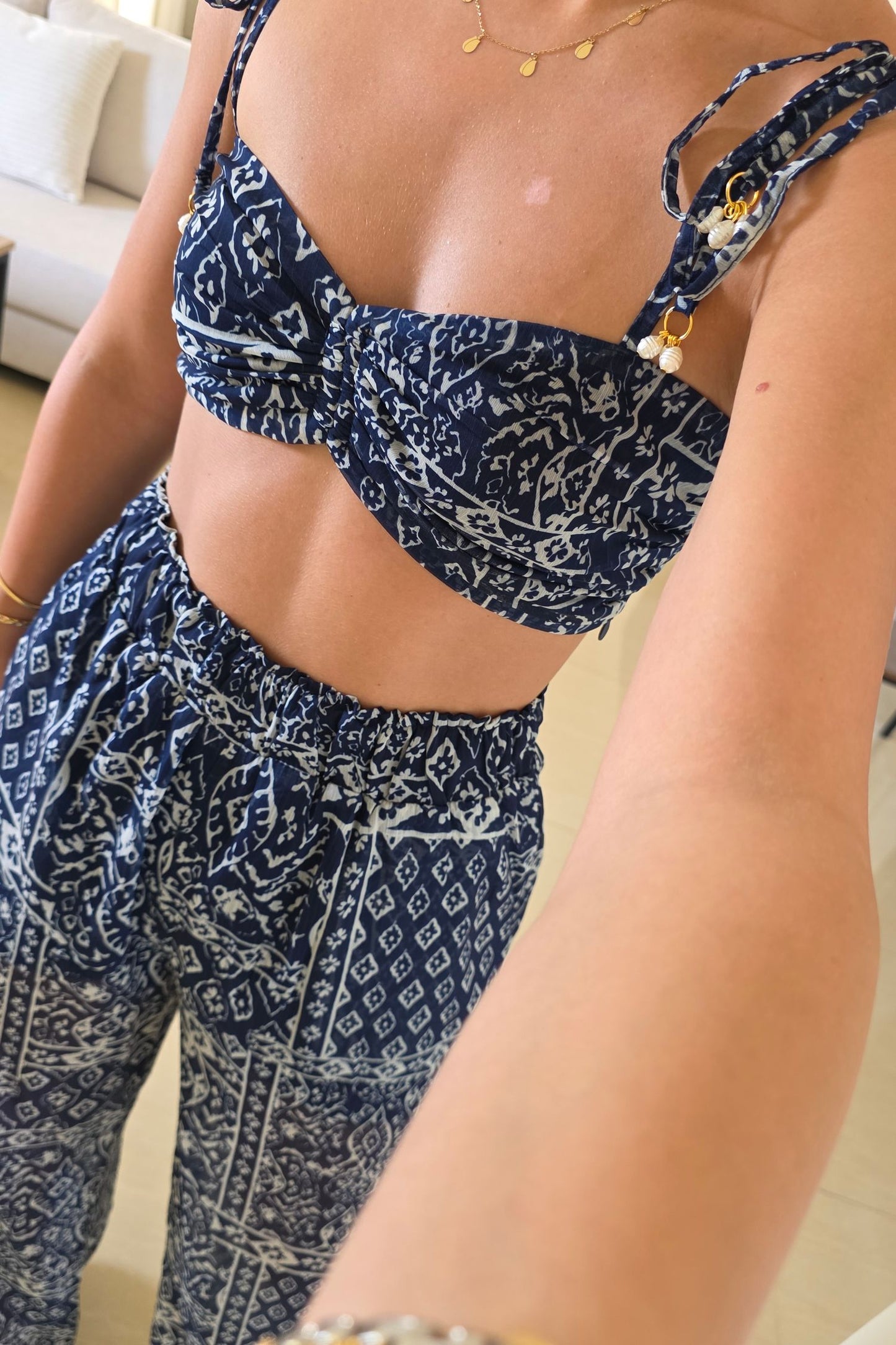 Ingrid Two-Piece Set – Navy Print