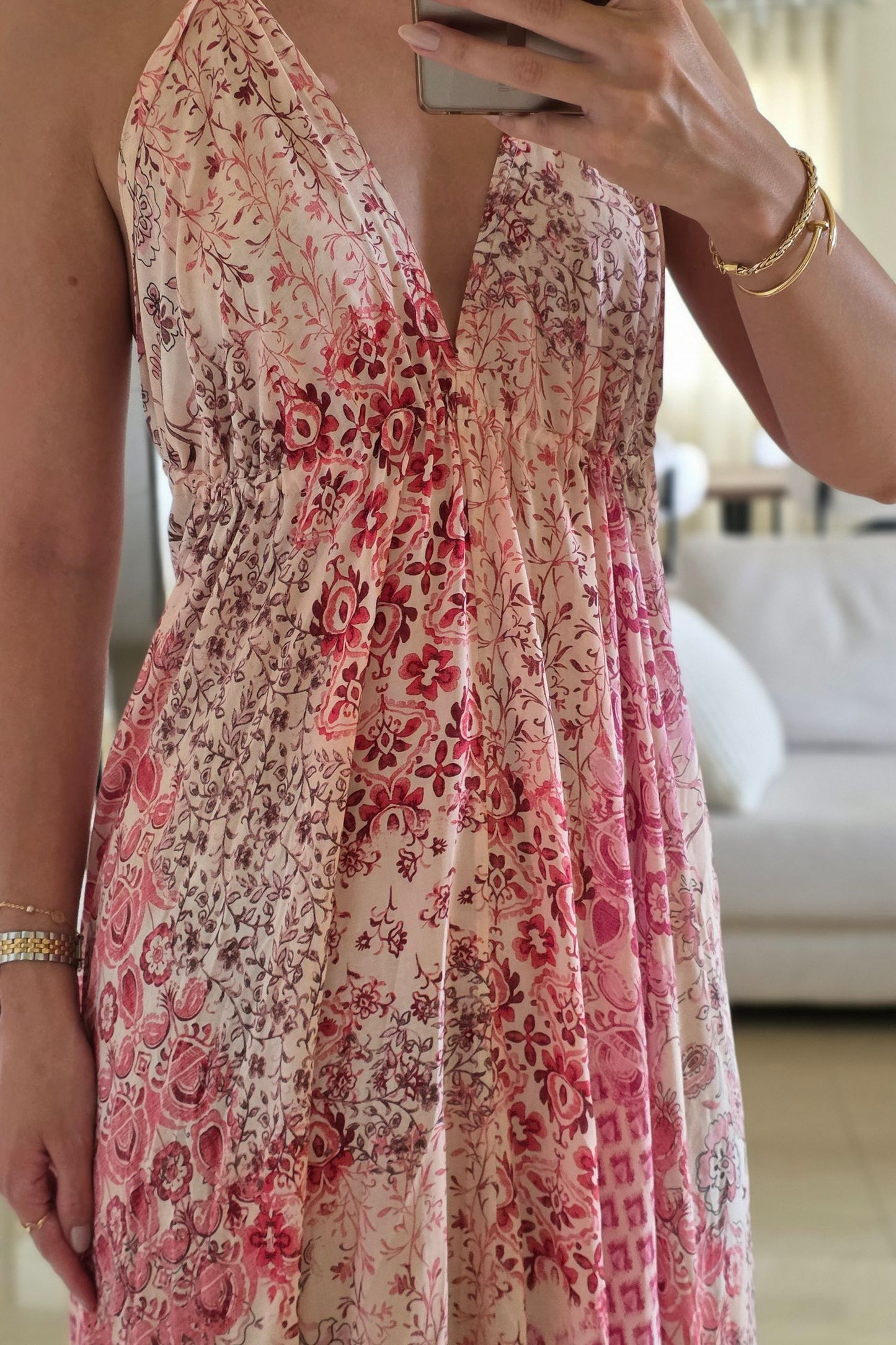 Amira Floral Halter Maxi Dress