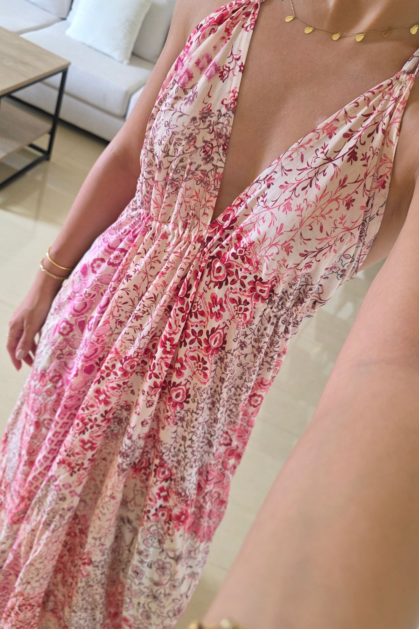 Amira Floral Halter Maxi Dress