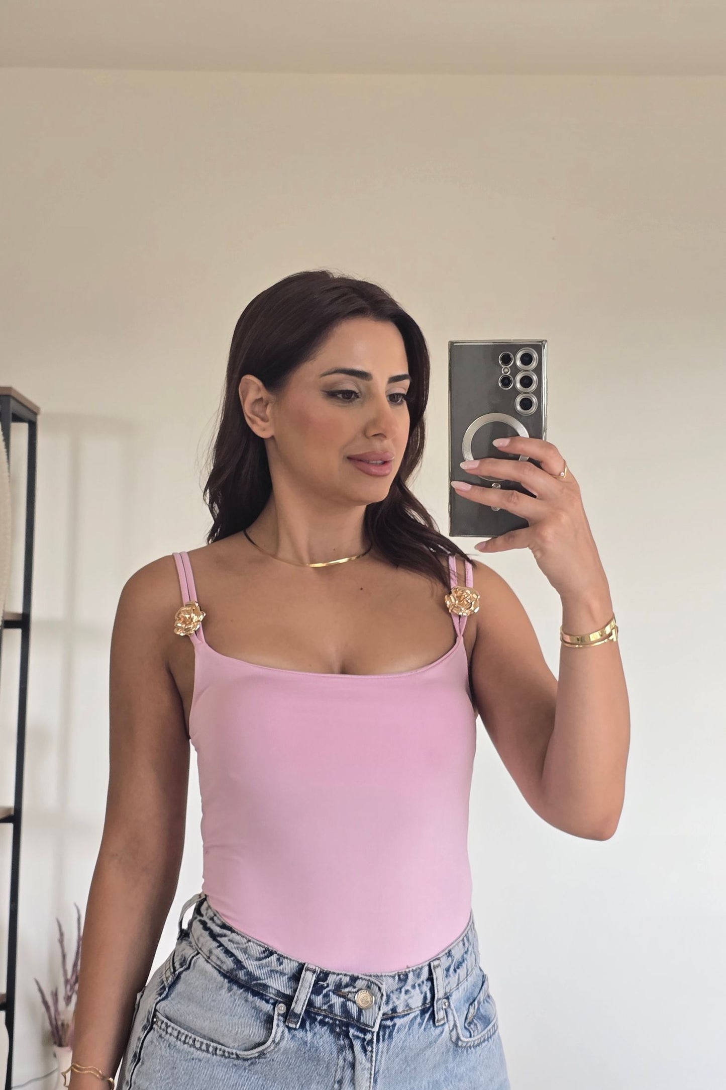 Vera Rosette Bodysuit – Pink