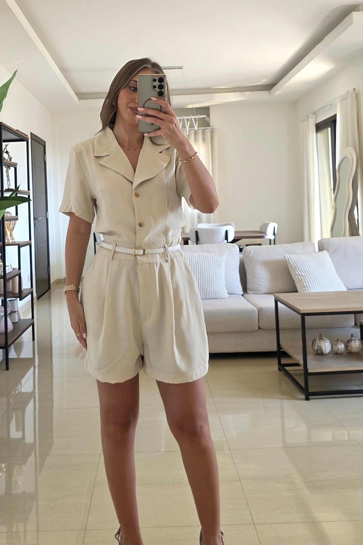 Ava Jumpsuit – Beige