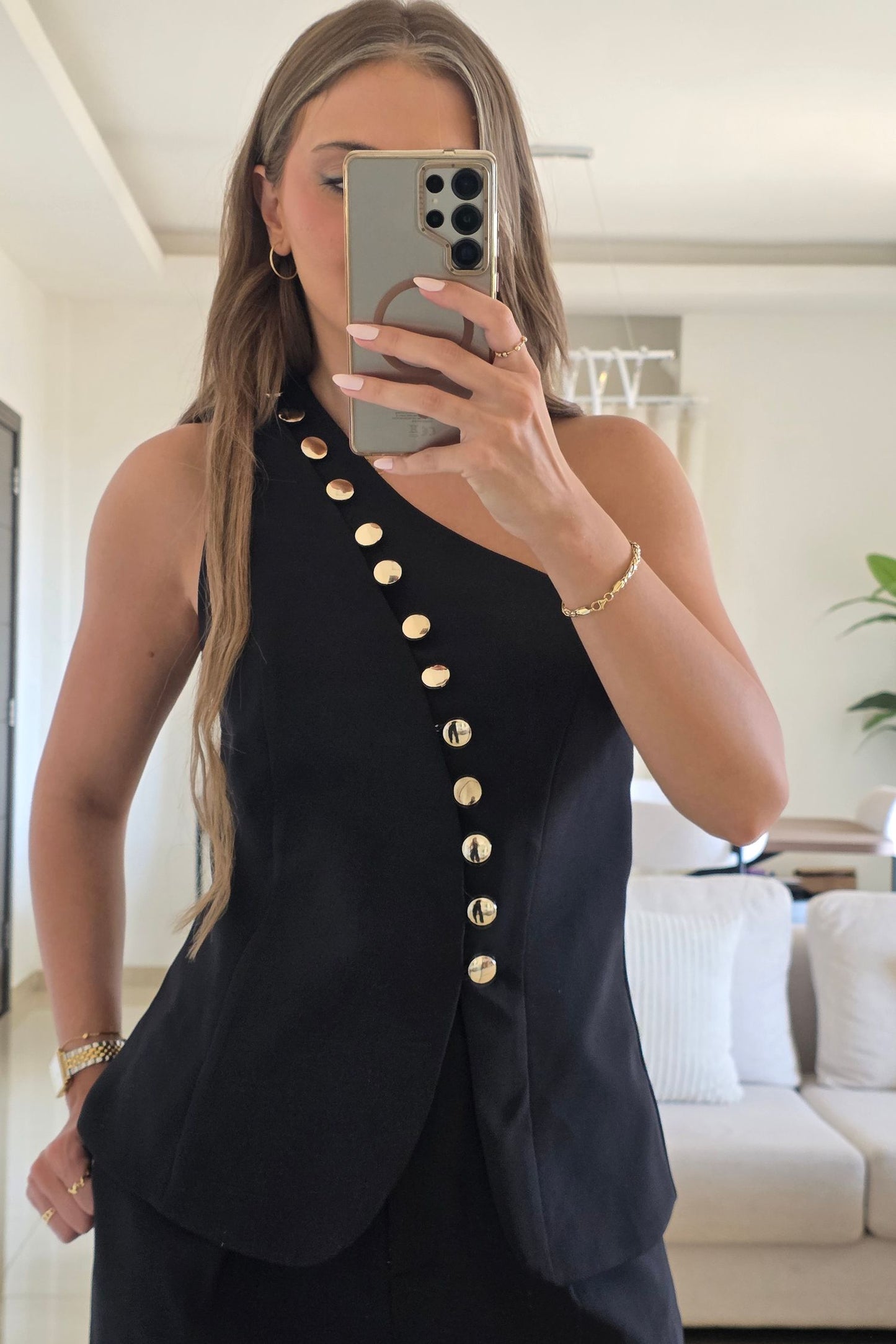 Emily One-Shoulder Set – Black