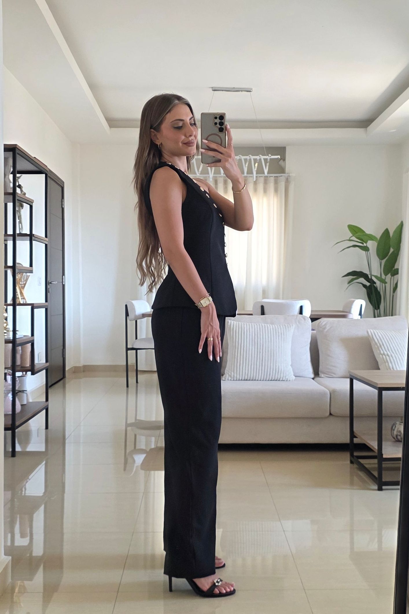 Emily One-Shoulder Set – Black