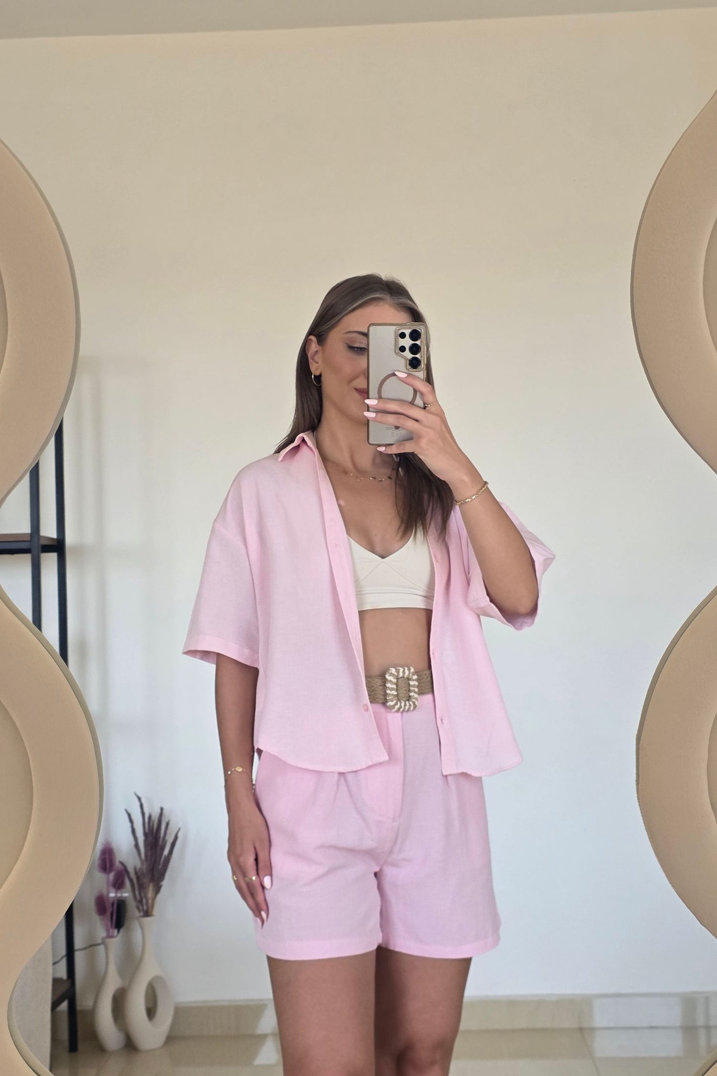 Alba Linen Set – Pink
