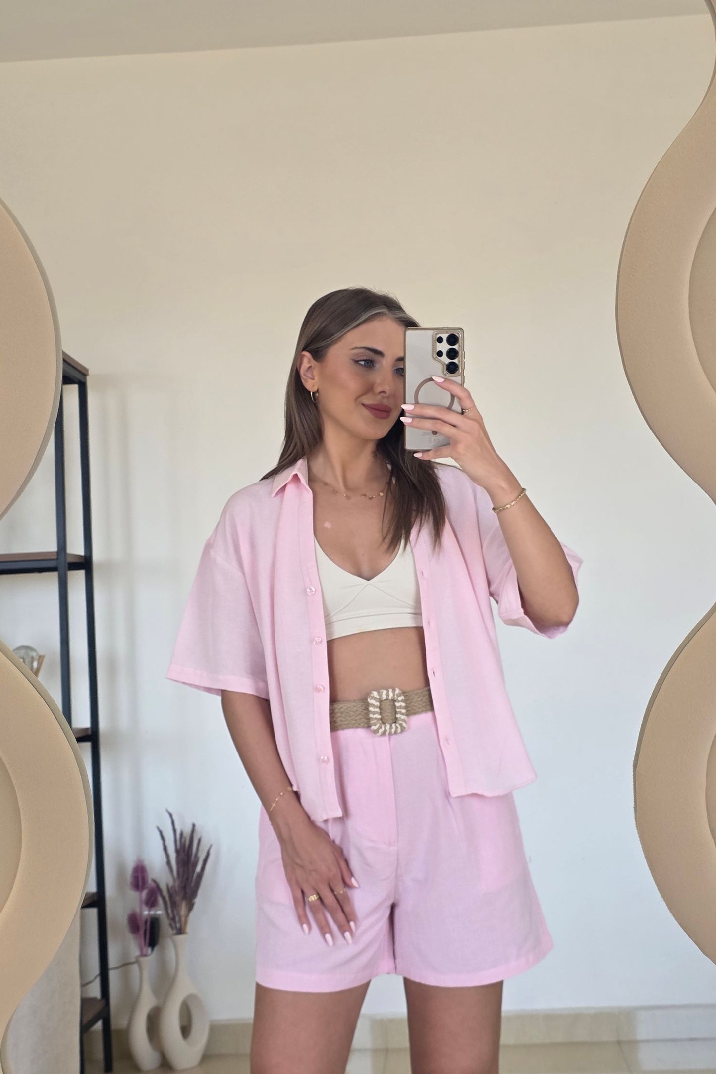 Alba Linen Set – Pink