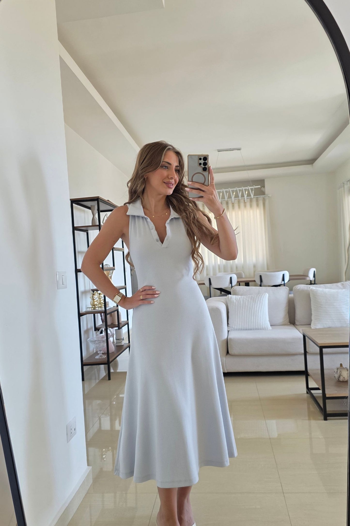 Yara Midi Dress - Blue