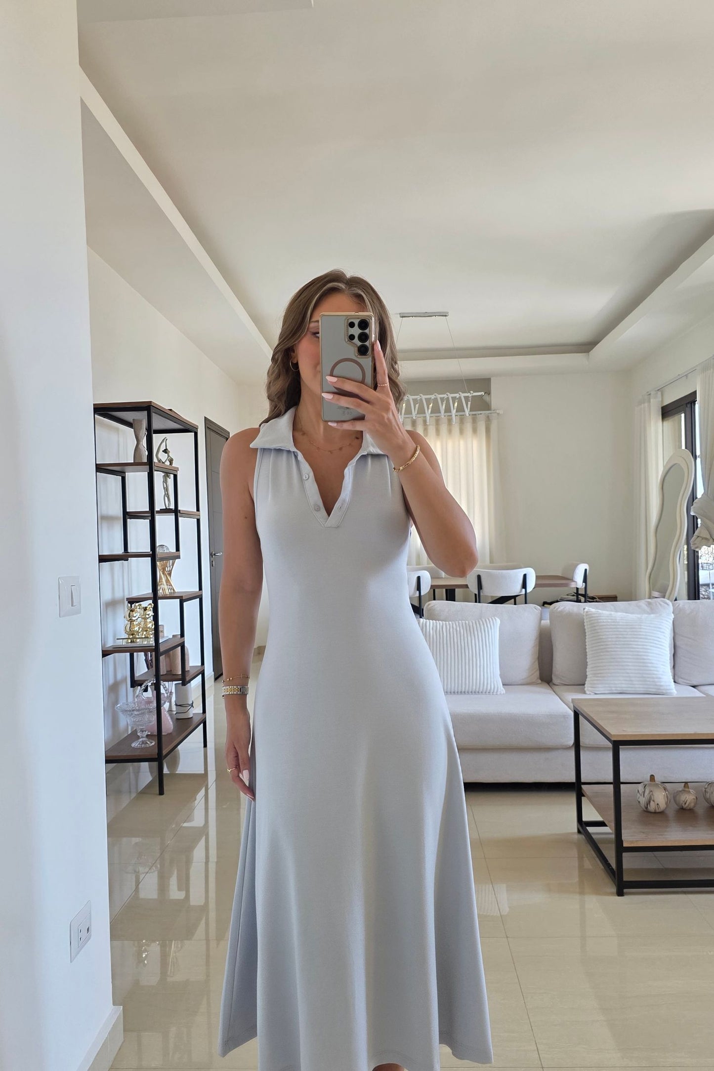 Yara Midi Dress - Blue