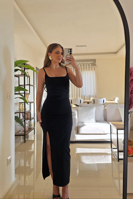 Carmen Midi Dress - Black
