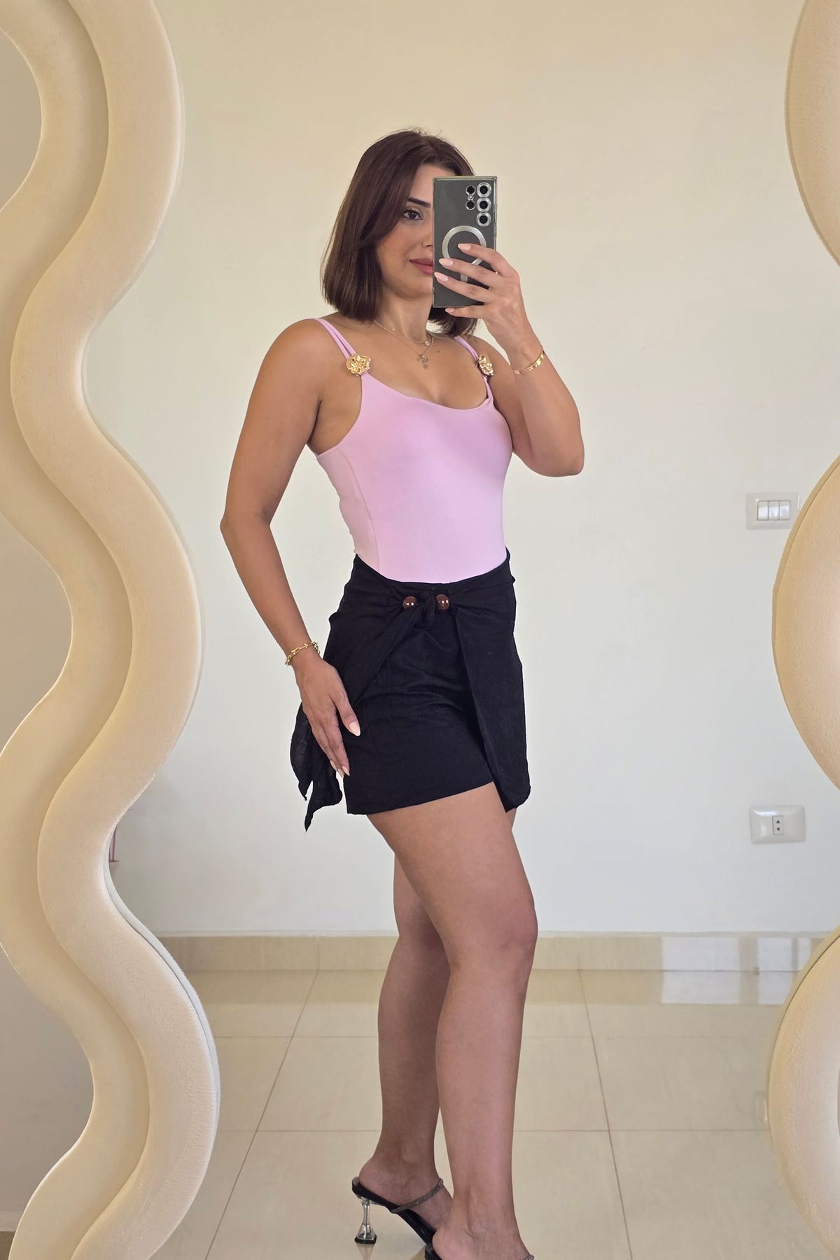 Priya Wrap Skort – Black