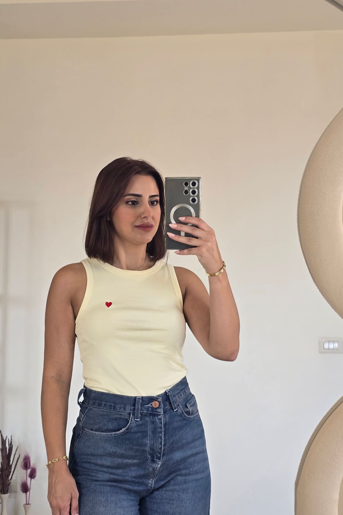 Diana Heart Tank Top – Butter Yellow