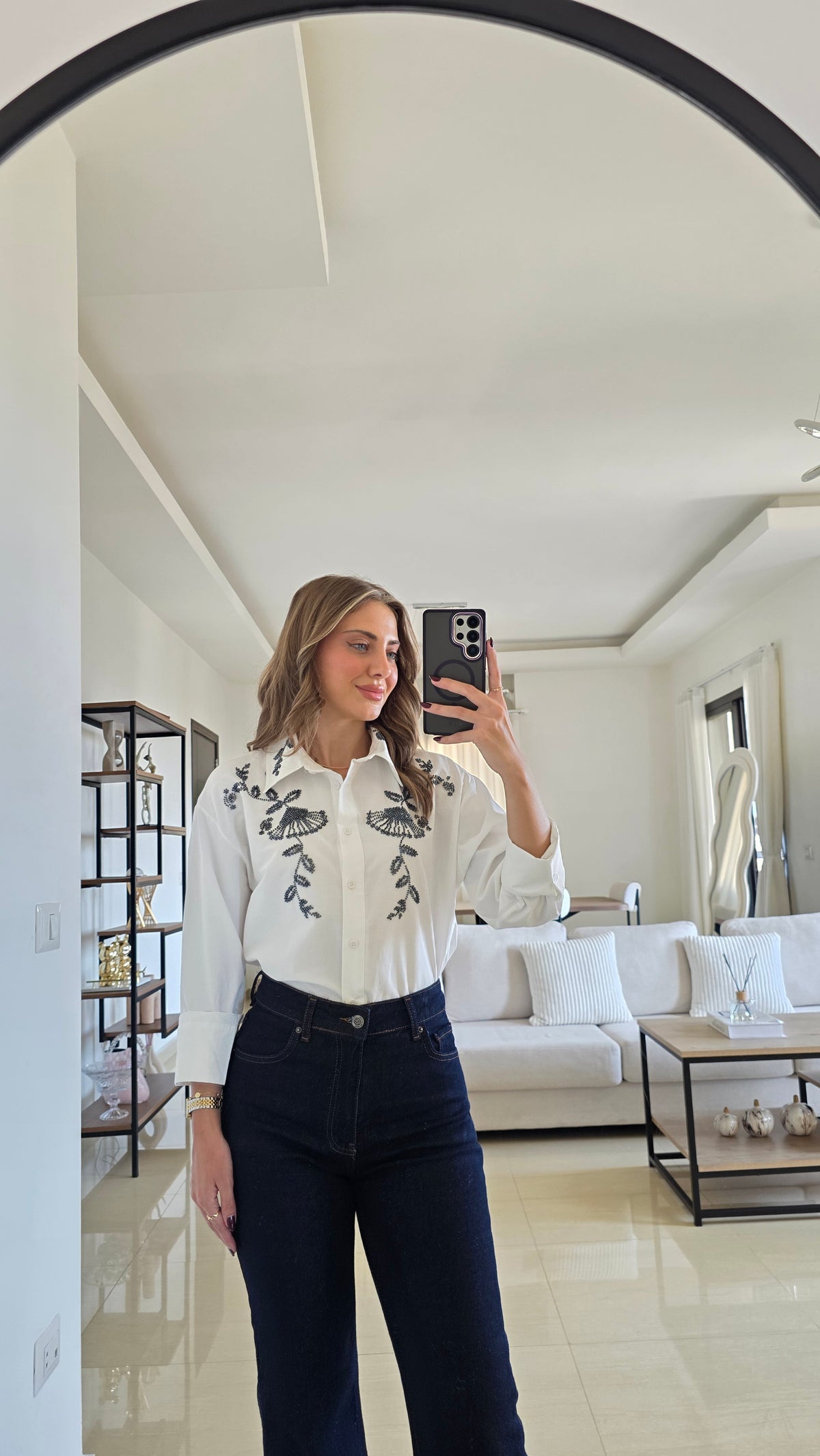 Rebecca Embroidered Shirt – White