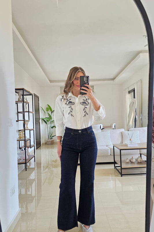 Juliet Flared Jeans – Dark Blue