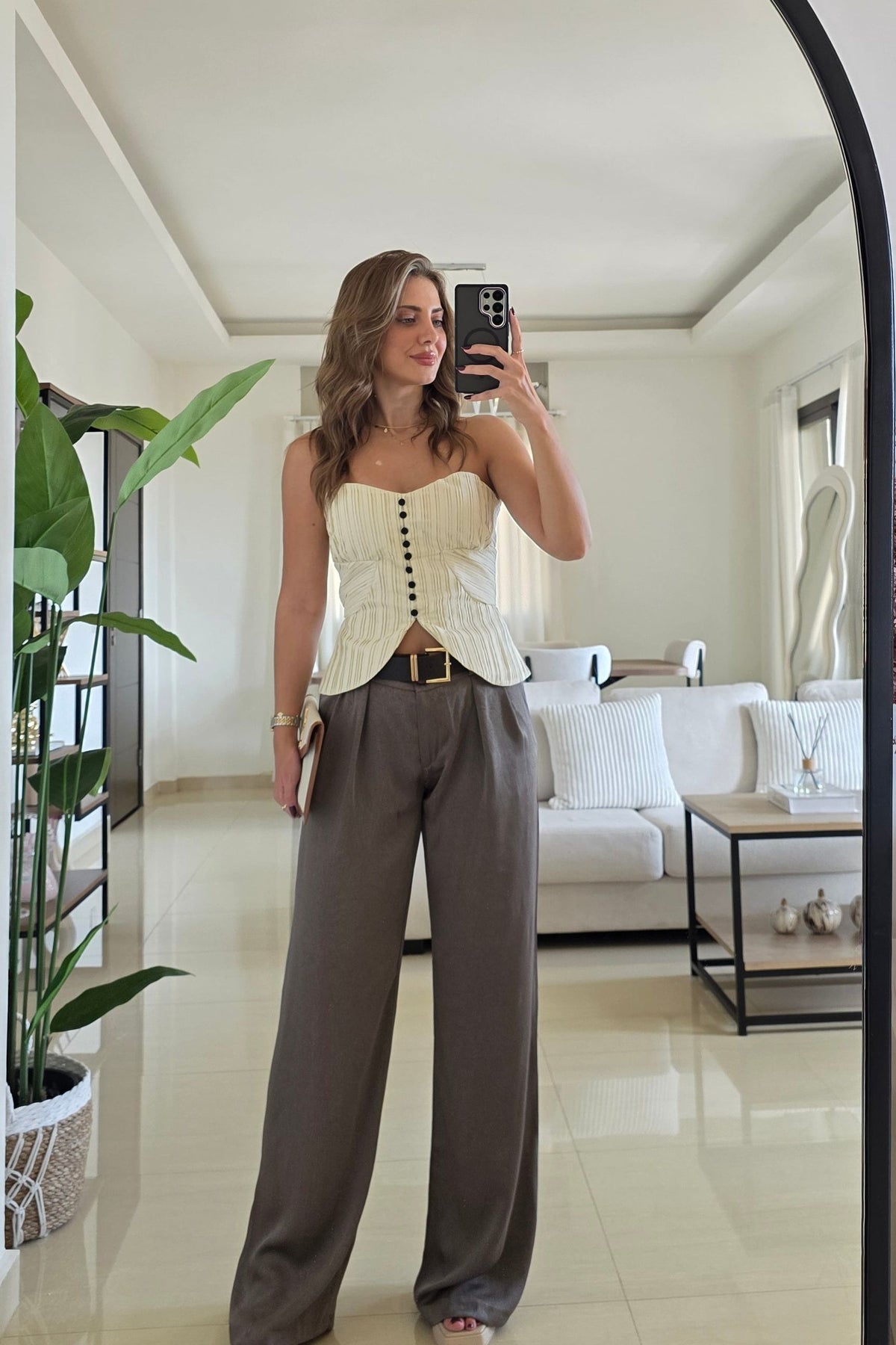 Miriam Satin Pants – Grey