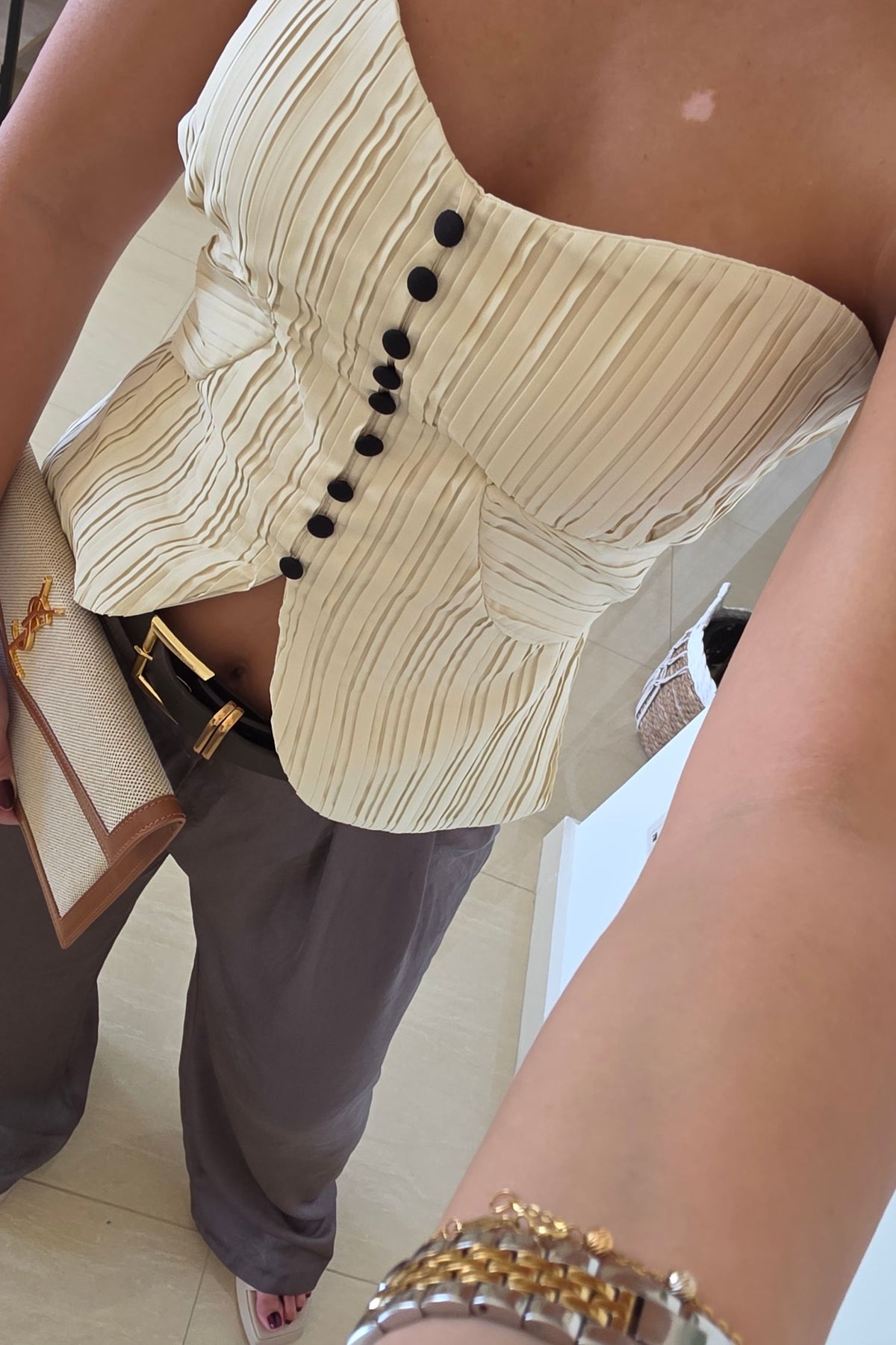 Serene Bustier Top – Cream