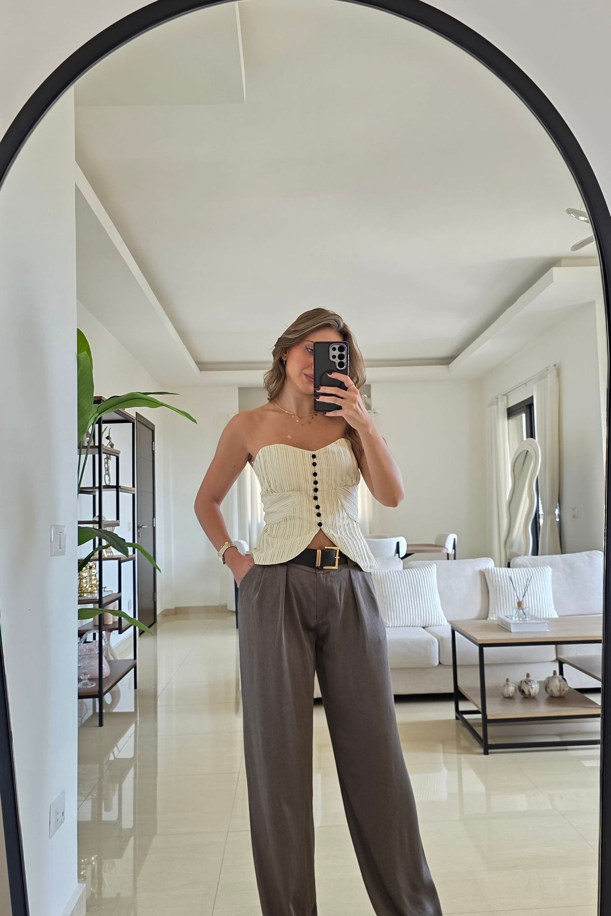 Miriam Satin Pants – Grey