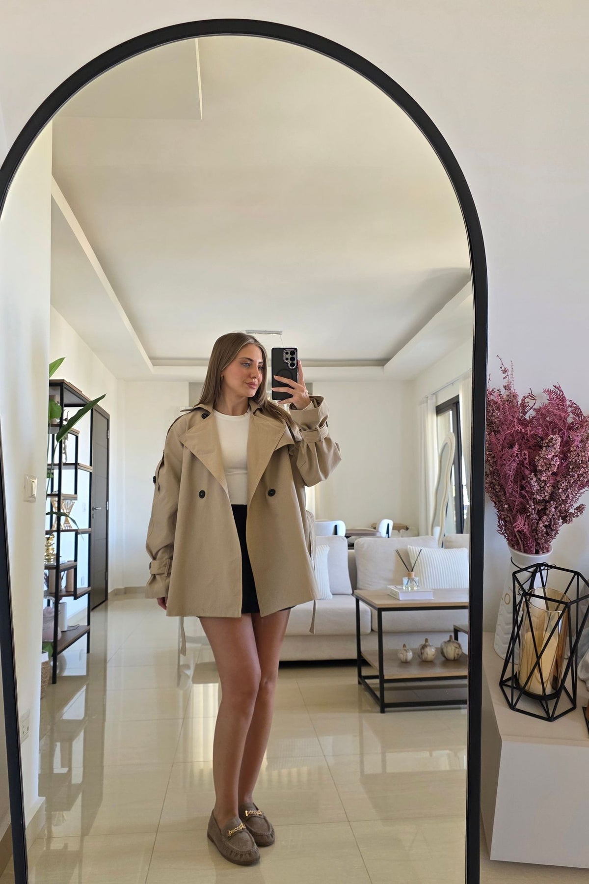 Lauren Belted Trench Jacket - Beige