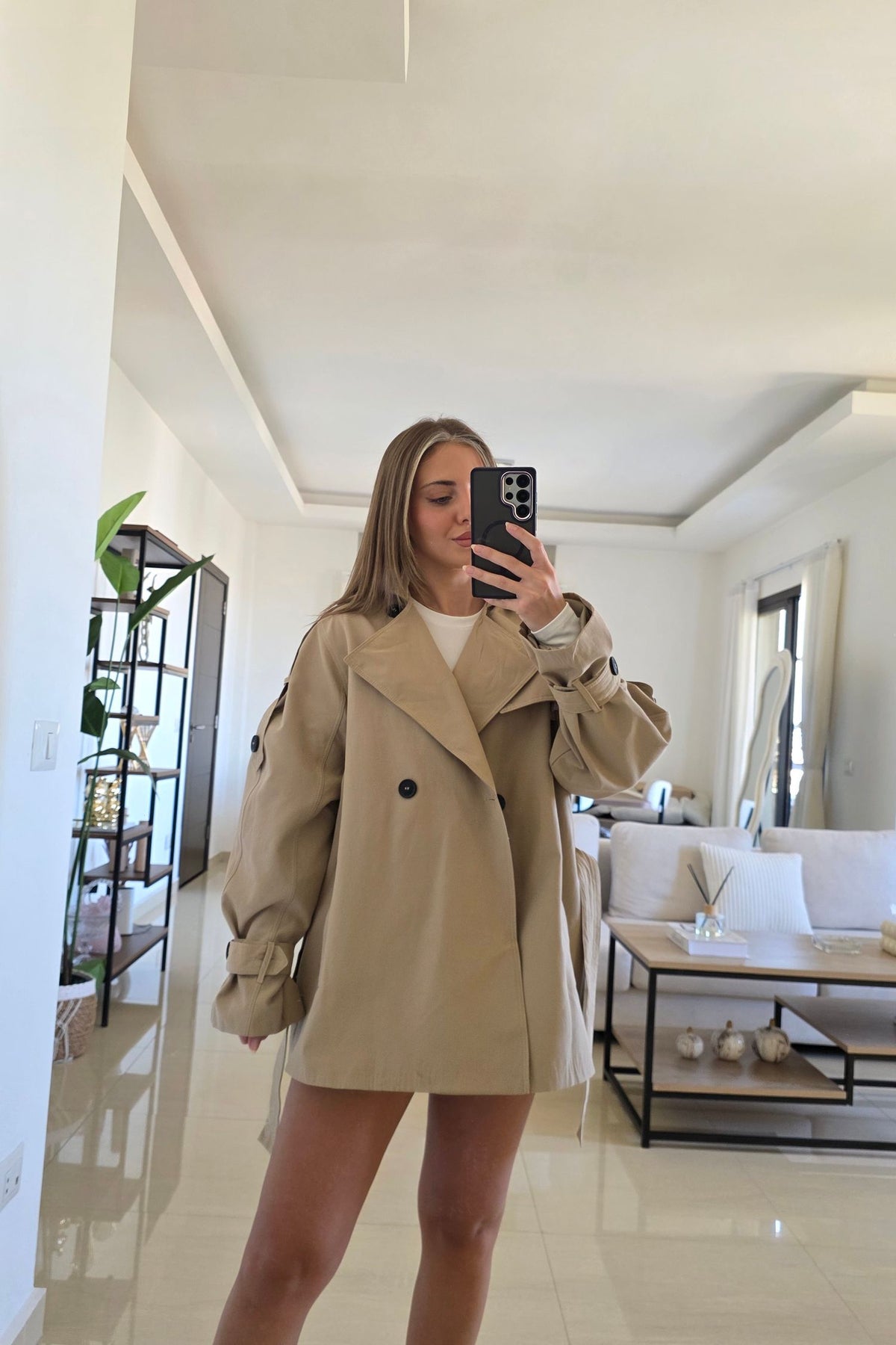 Lauren Belted Trench Jacket - Beige