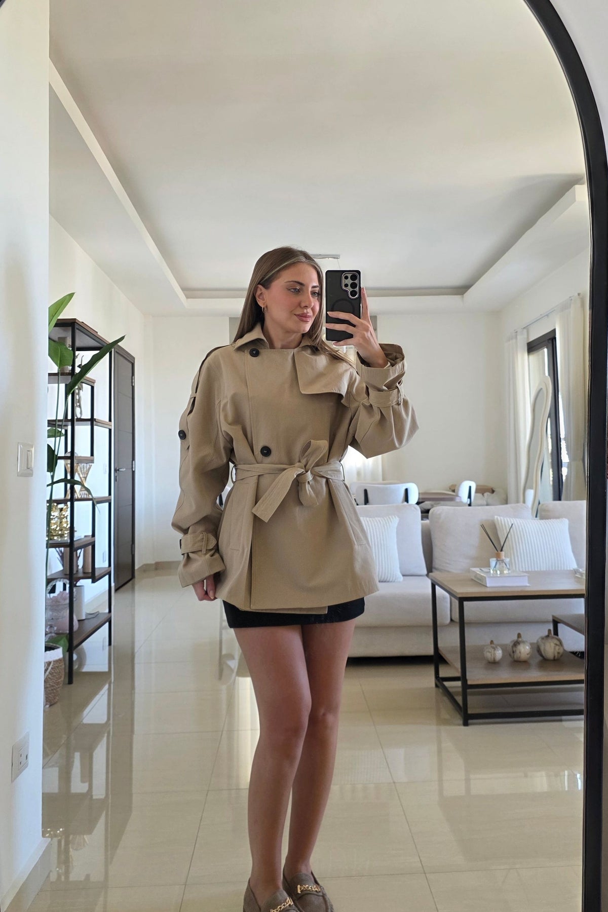 Lauren Belted Trench Jacket - Beige