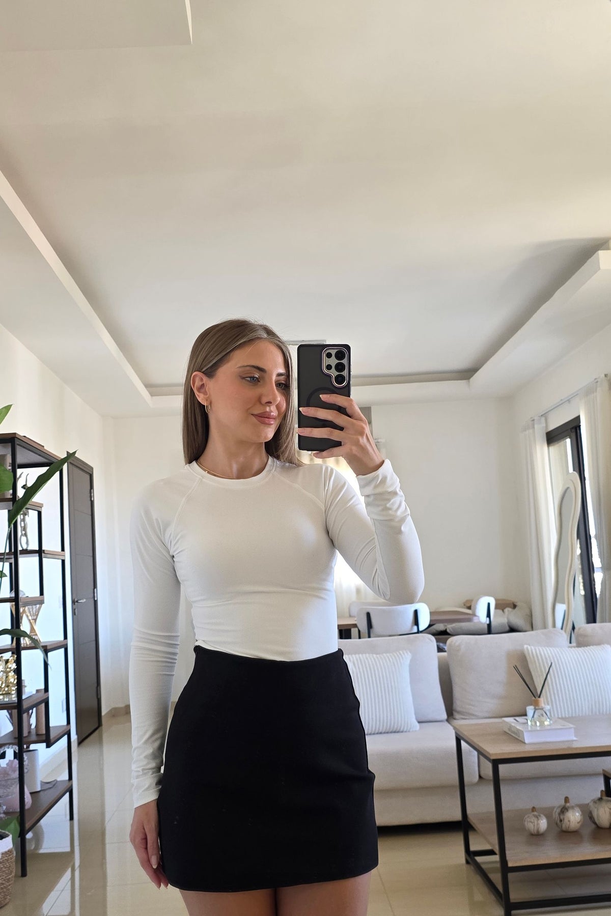 Tessa Basic Long Sleeve Top - White