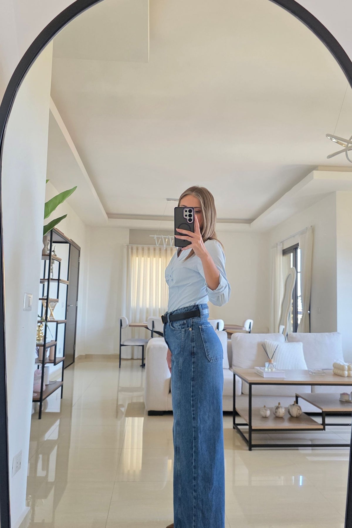 Isabella Baggy Wide-Leg Jeans - Blue