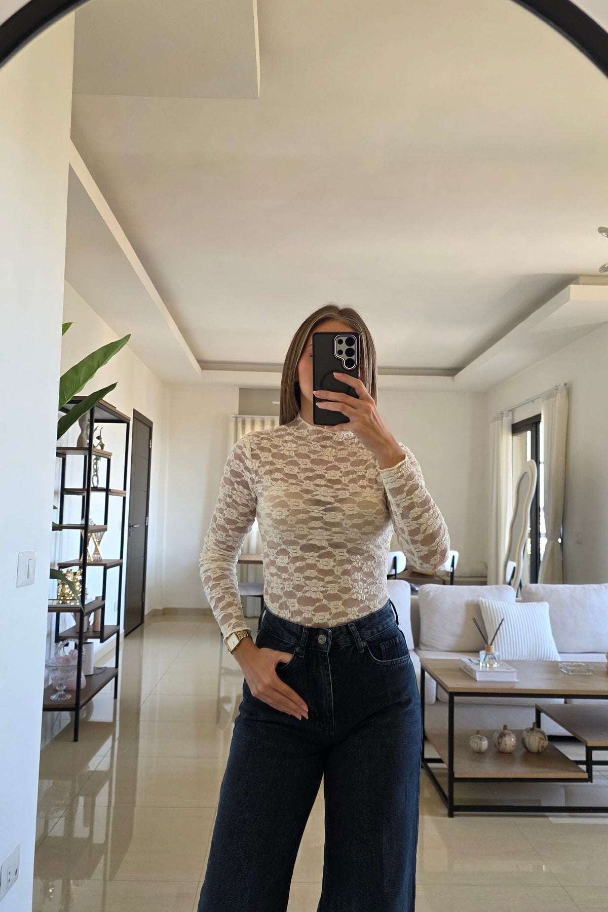 Selena Lace Top - White