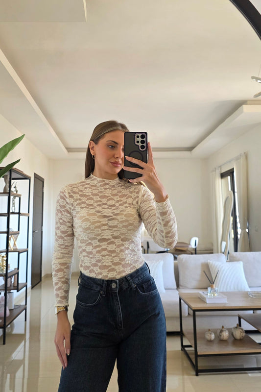 Selena Lace Top - White