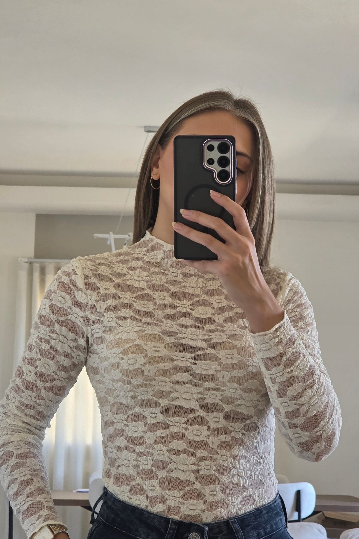 Selena Lace Top - White