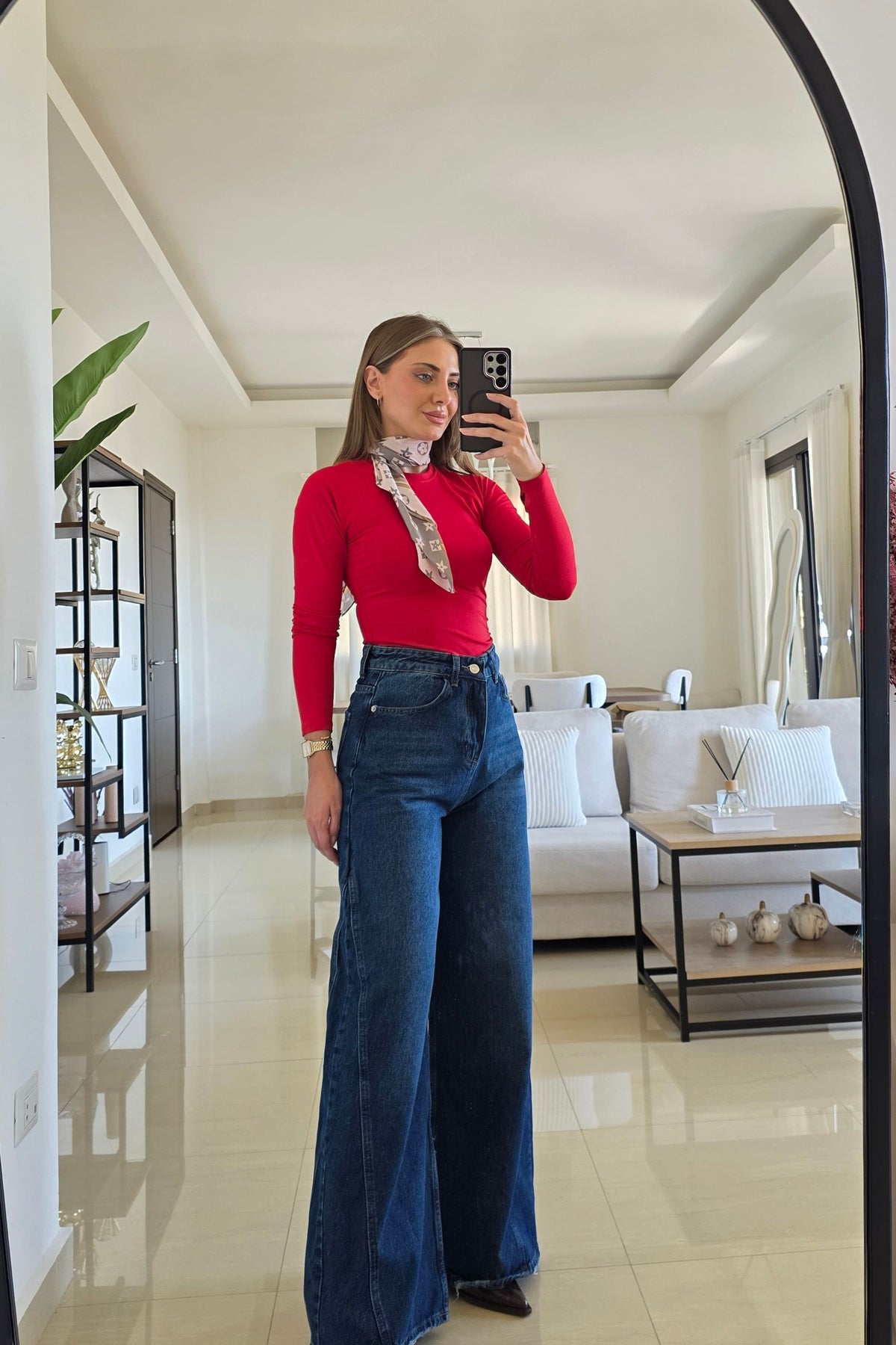 Hazel Baggy Wide-Leg Jeans - Dark Blue