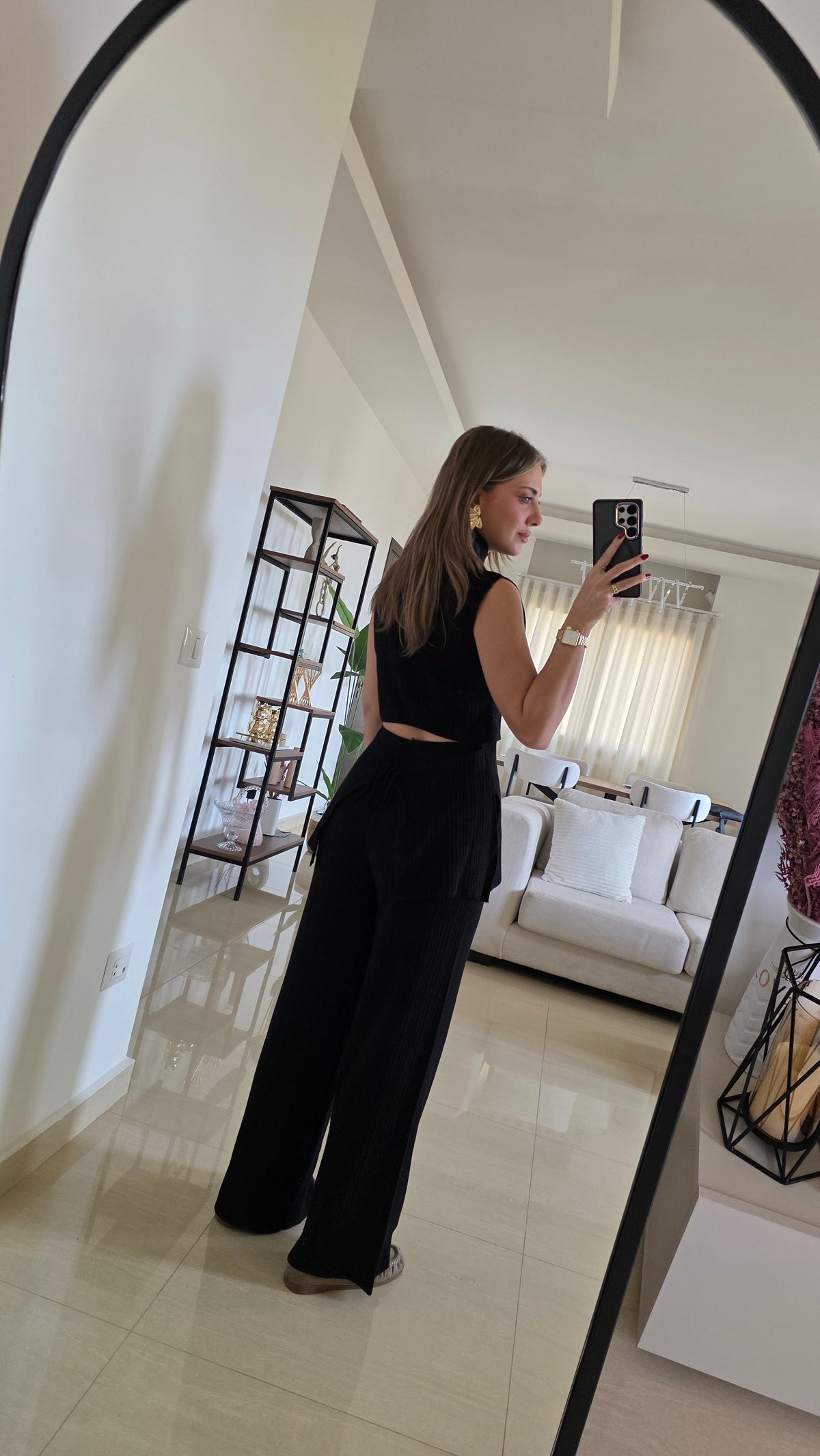 Jade Ribbed Two-Piece Set - Black