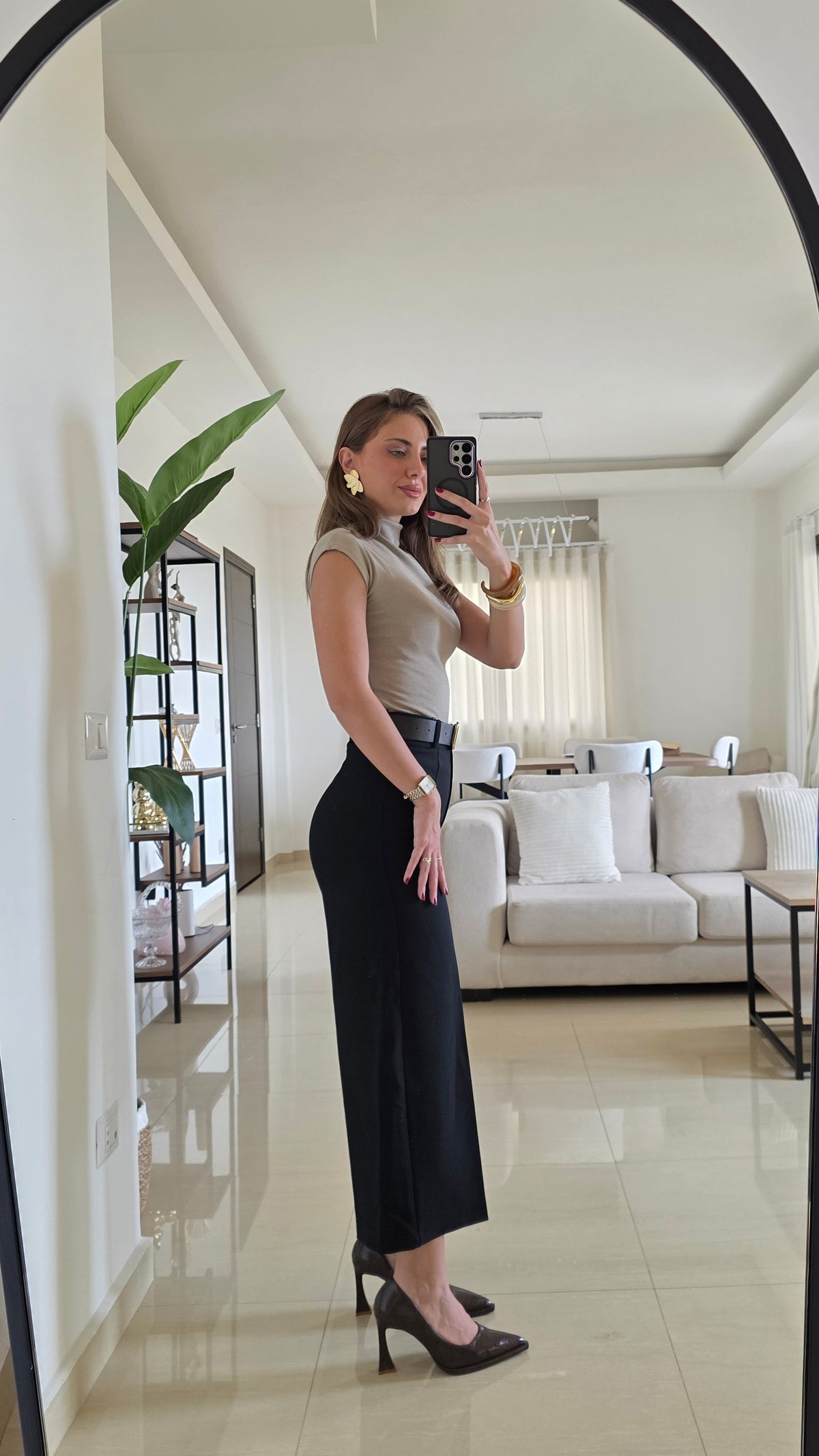 Mariam Cropped Wide-Leg Pants - Black