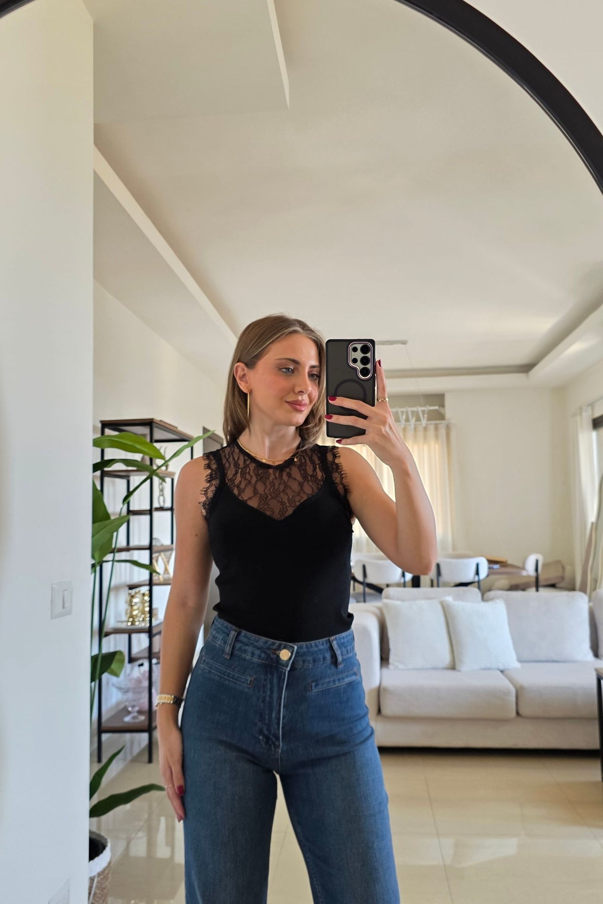 Valerie Lace Top - Black