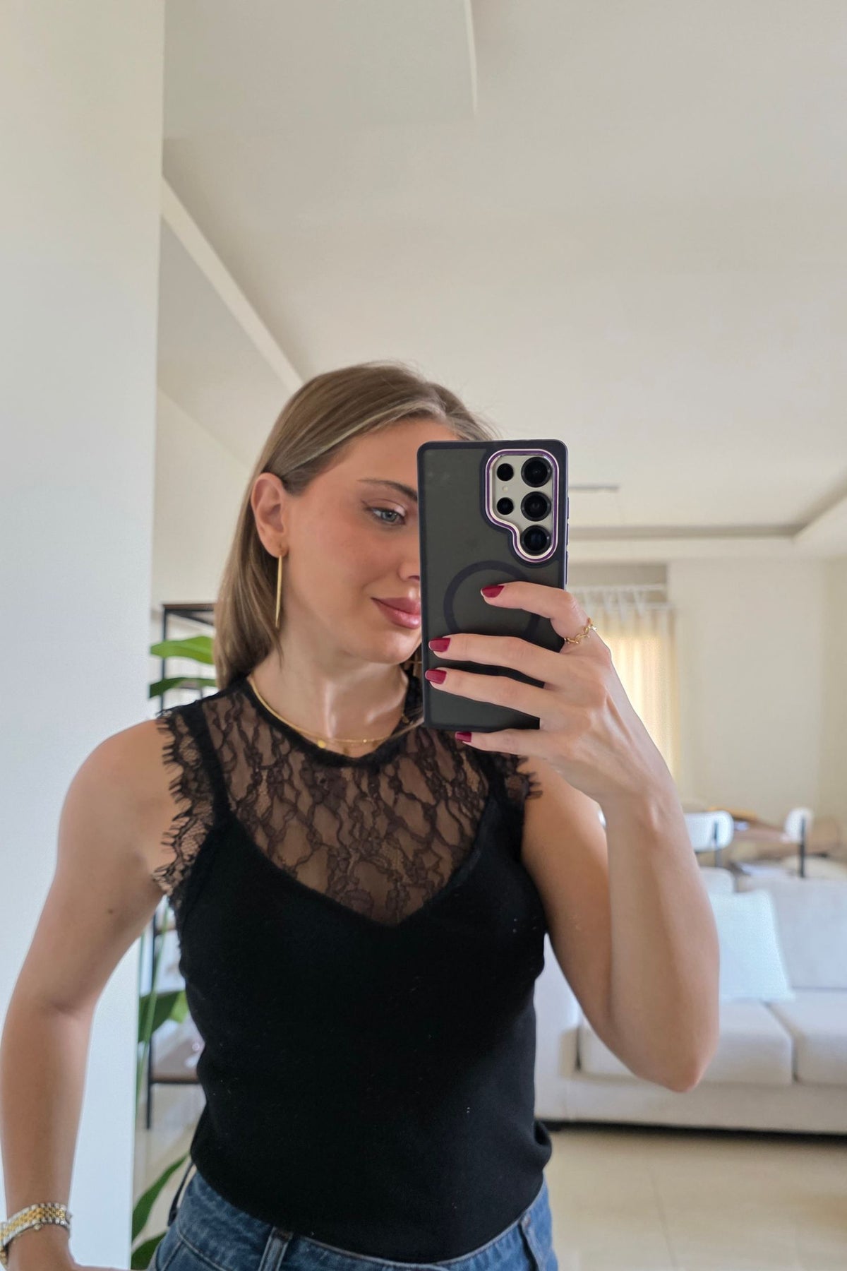 Valerie Lace Top - Black